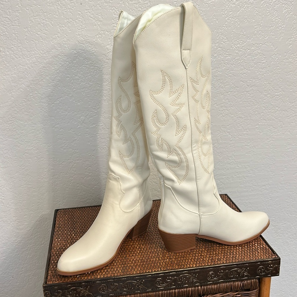 Off white cowboy boots